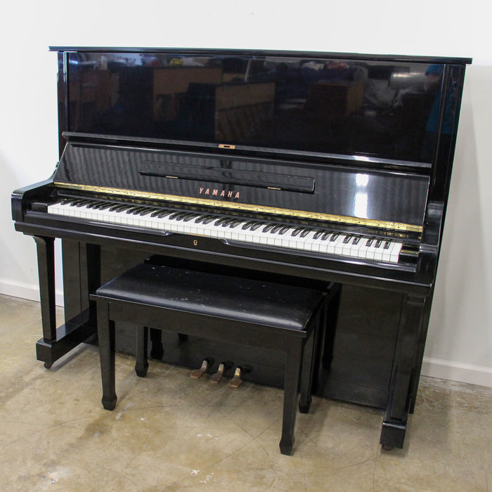 Yamaha U3H Polished Ebony Studio Piano with bench