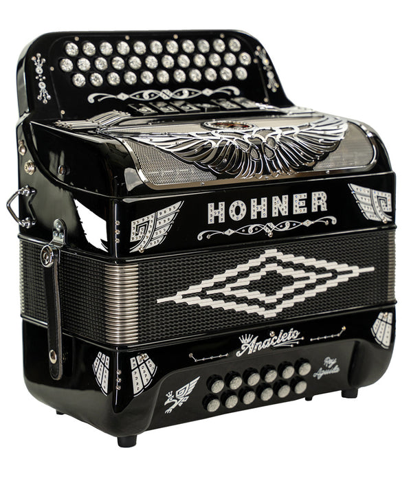Hohner Anacleto Rey Aguila Two Tone FBE/EAD Compact Accordion, Black