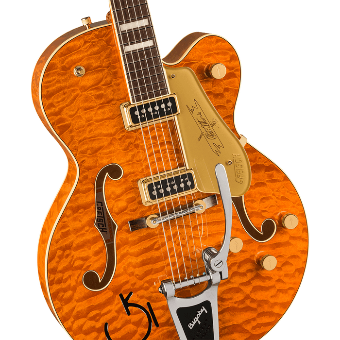 Grestch G6120TGQM-56 Limited Edition Quilt Classic Chet Atkins Hollow Body with Bigsby - Roundup Orange