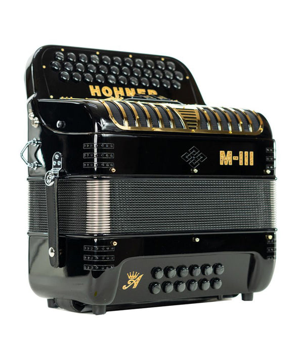 Hohner Anacleto MARK III 3 Switch Compact Accordion G Key - Black