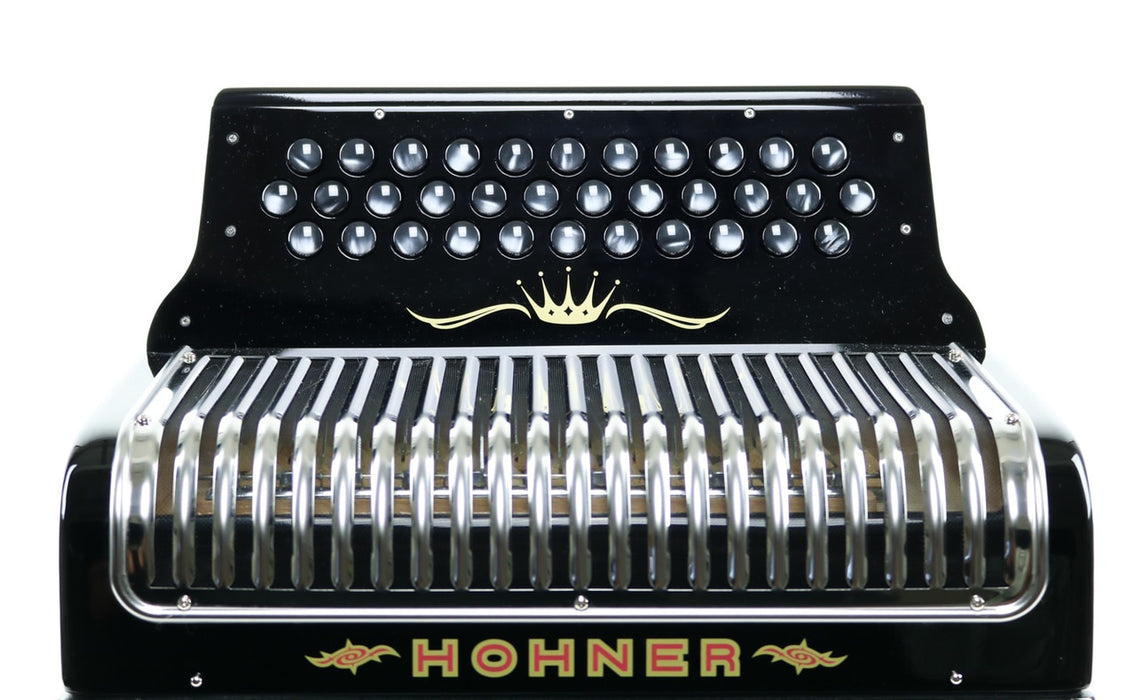Hohner Corona II Xtreme FBbEb Button Accordion - Black