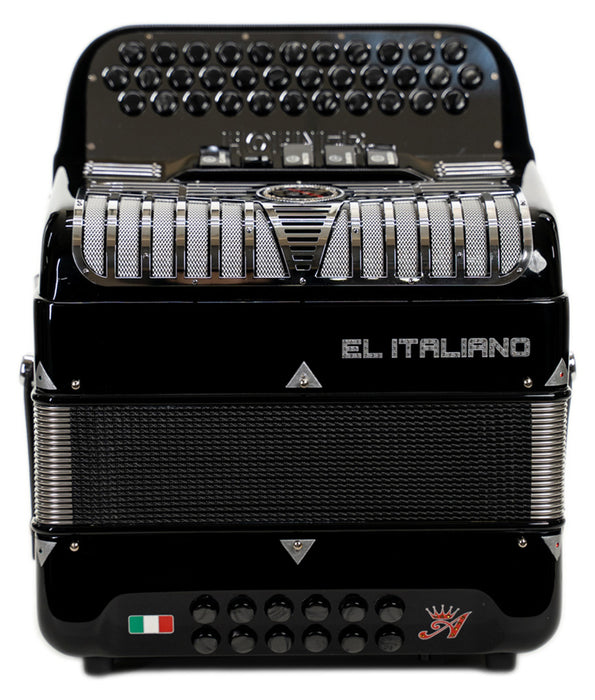 Hohner Anacleto El Italiano III 5 Switch Compact GCF Accordion - Black