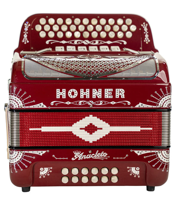 Hohner Anacleto Norteno Two Tone Compact FBE/EAD Accordion - Red