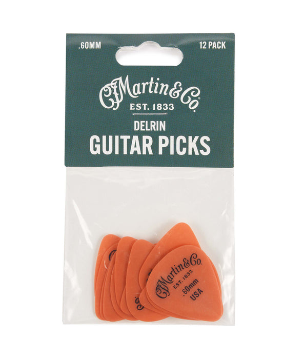 Martin 18A0153 Delrin .60mm Guitar Picks - Orange