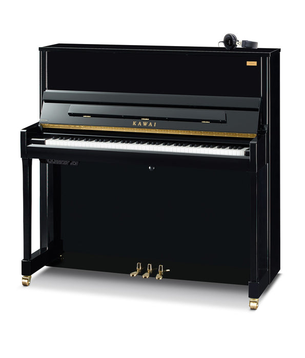 Kawai 48" K-300 Aures ATX4 Upright Piano | Polished Ebony