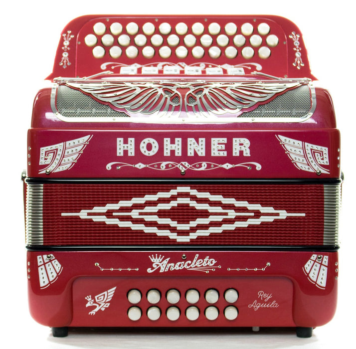 Hohner Anacleto Rey Aguila TT FBE/EAD Compact Accordion Red | New