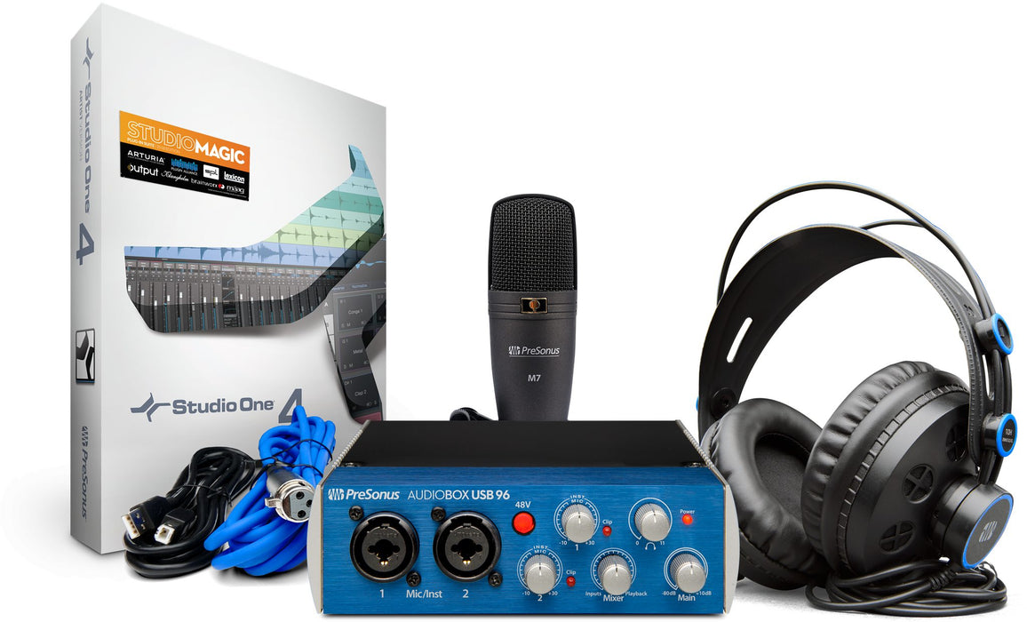 Pre-Owned PreSonus AudioBox USB 96, HD7 Headphones, M7 Mic, Studio One Artist