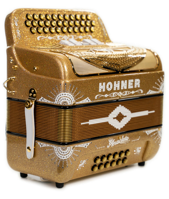 Hohner Anacleto Rey Del Norte III Compact 5 switch EAD - Holograhic Gold