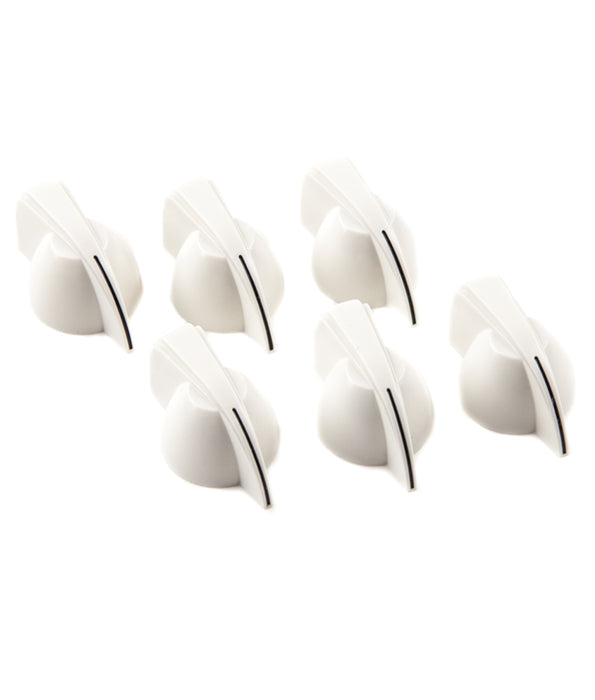 Fender Chicken Head Amplifier Control Knobs, Set of 6, White