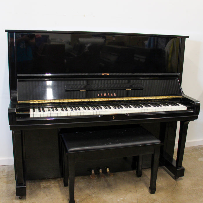 Yamaha U3H Polished Ebony Studio Piano with bench