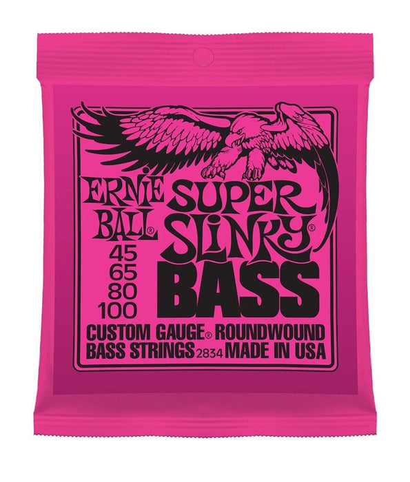 Ernie Ball Super Slinky Nickel Wound Electric Bass Strings - 45-100 Gauge