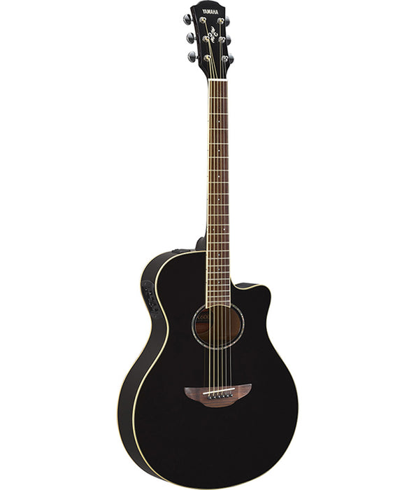 Yamaha APX600BL Thinline Cutaway Acoustic/Electric Guitar, Black Bundle w/ Gig Bag