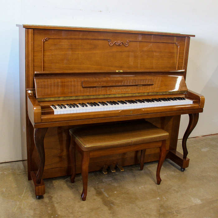 Young Chang U-3 51" Polished Walnut Studio Piano with matching bench
