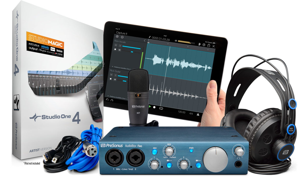 Pre-Owned PreSonus AudioBox iTwo Studio, HD7 Headphones, M7 Mic