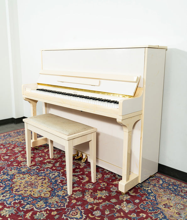 Carl Ebel Studio Upright Piano | Polished White/Ivory | SN: 45194 | Used