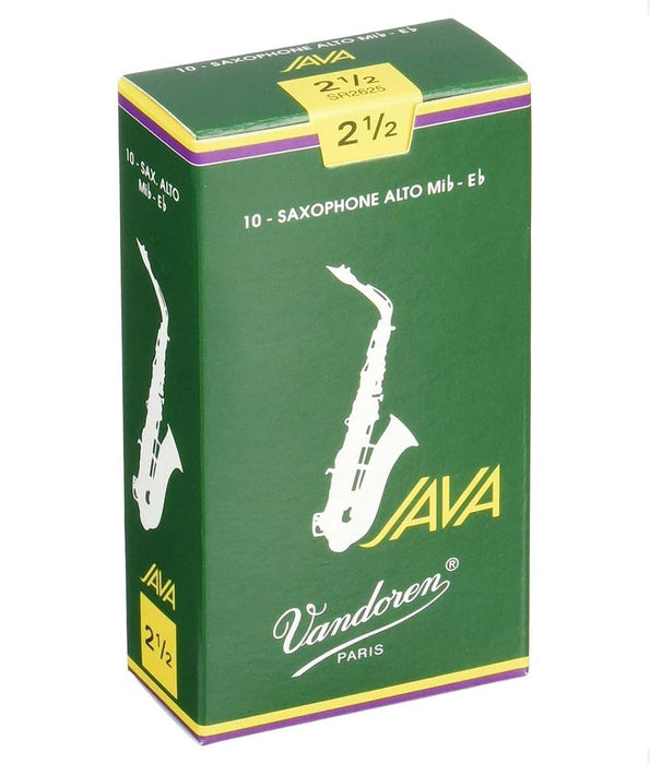 Vandoren Java #2.5 Alto Sax Reeds - 10 Pack
