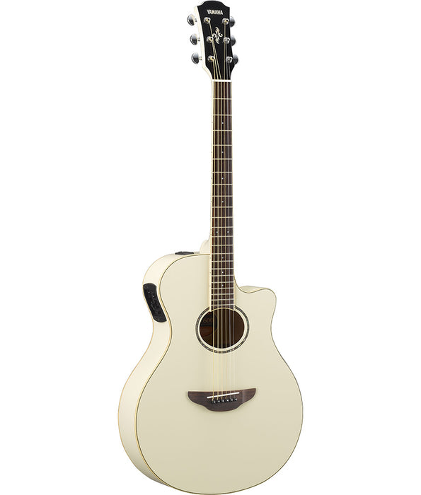Yamaha APX600 Thinline Cutaway Acoustic-Electric Guitar - Vintage White