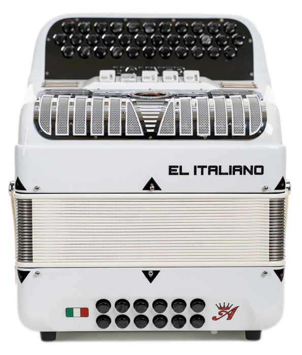 Hohner Anacleto El Italiano III 5 Switch Compact FBE Accordion - White