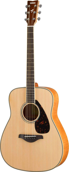 Yamaha FG840 Folk Guitar Solid Top Flame Maple, Natural