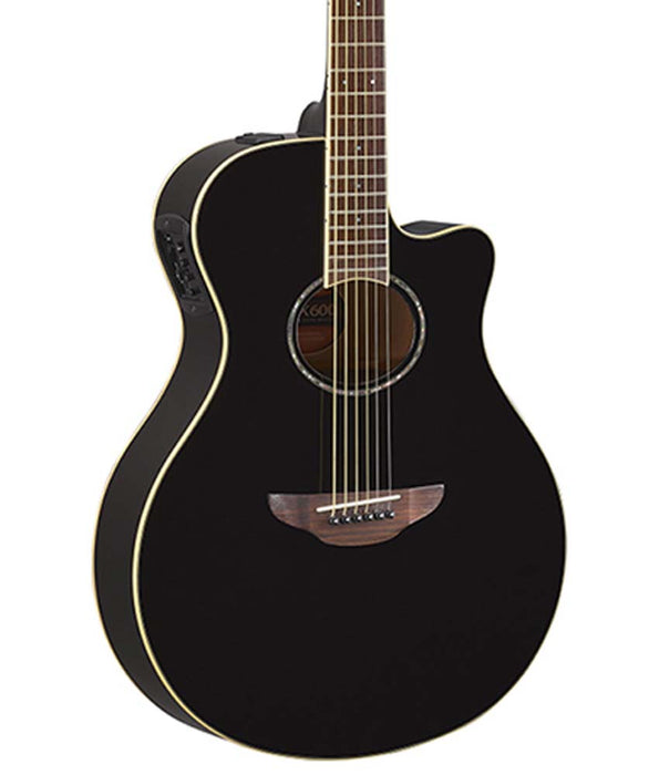 Yamaha APX600BL Thinline Cutaway Acoustic/Electric Guitar, Black