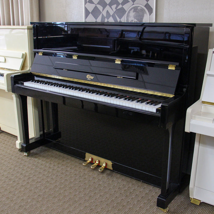 Cline Crescendo Hl 121 Polished Ebony Upright Studio Piano