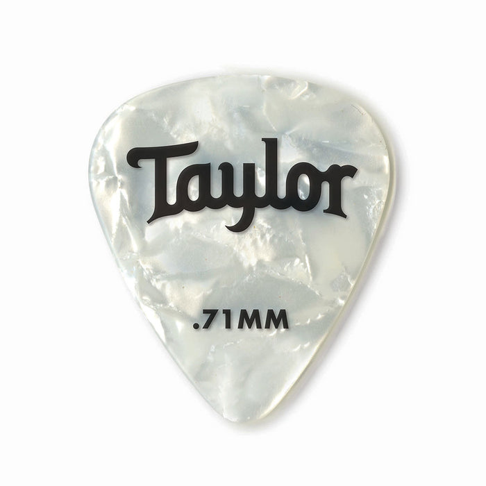 Taylor Celluloid 351 Picks (Medium) .71mm 12-Pack - White Pearl