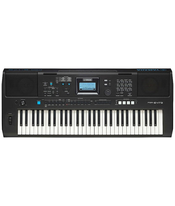 Yamaha PSR-E473 61-Key High-Level Portable Keyboard w/ Power Adapter
