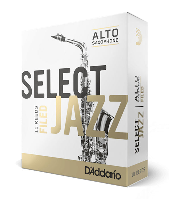 D'Addario Select Jazz Filed Alto Saxophone Reeds, Strength 3 Medium - 10-pack