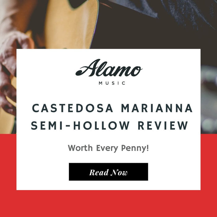graphic saying the title of the blog: castedosa marianna semi-hollow guitar review