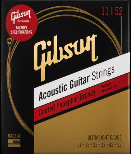 Gibson Coated Phosphor Bronze Acoustic Guitar Strings .11-.52