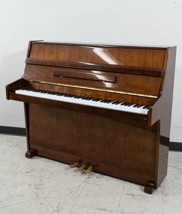 Young Chang E101 Upright Piano (1988)  | Polished Mahogany | Serial No. 1326717 | Used