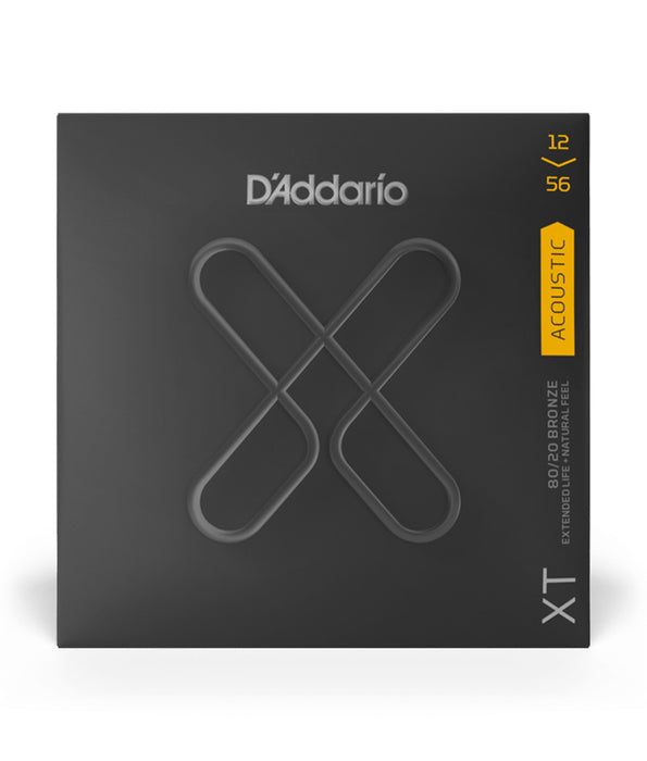 D'Addario XTABR1256 80/20 Bronze, 12-56 Light Top/Medium Bottom, Acoustic Guitar Strings