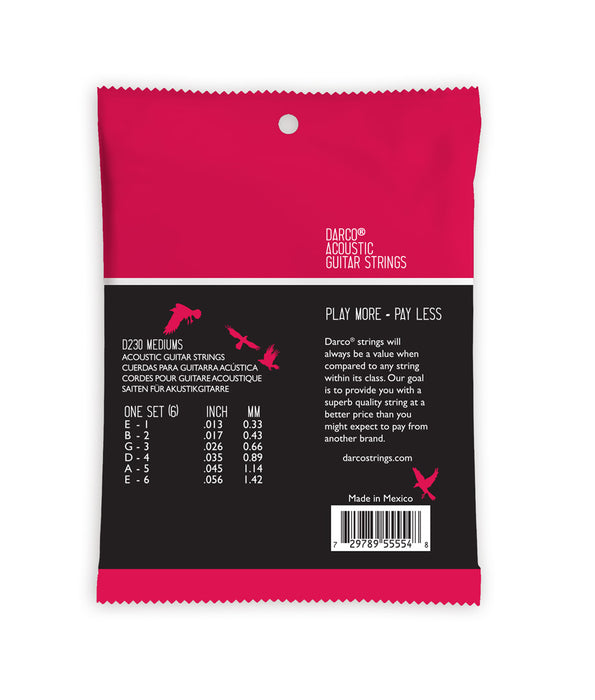 Martin Darco 230 Phosphor Bronze Acoustic Guitar Strings - (Medium) | New