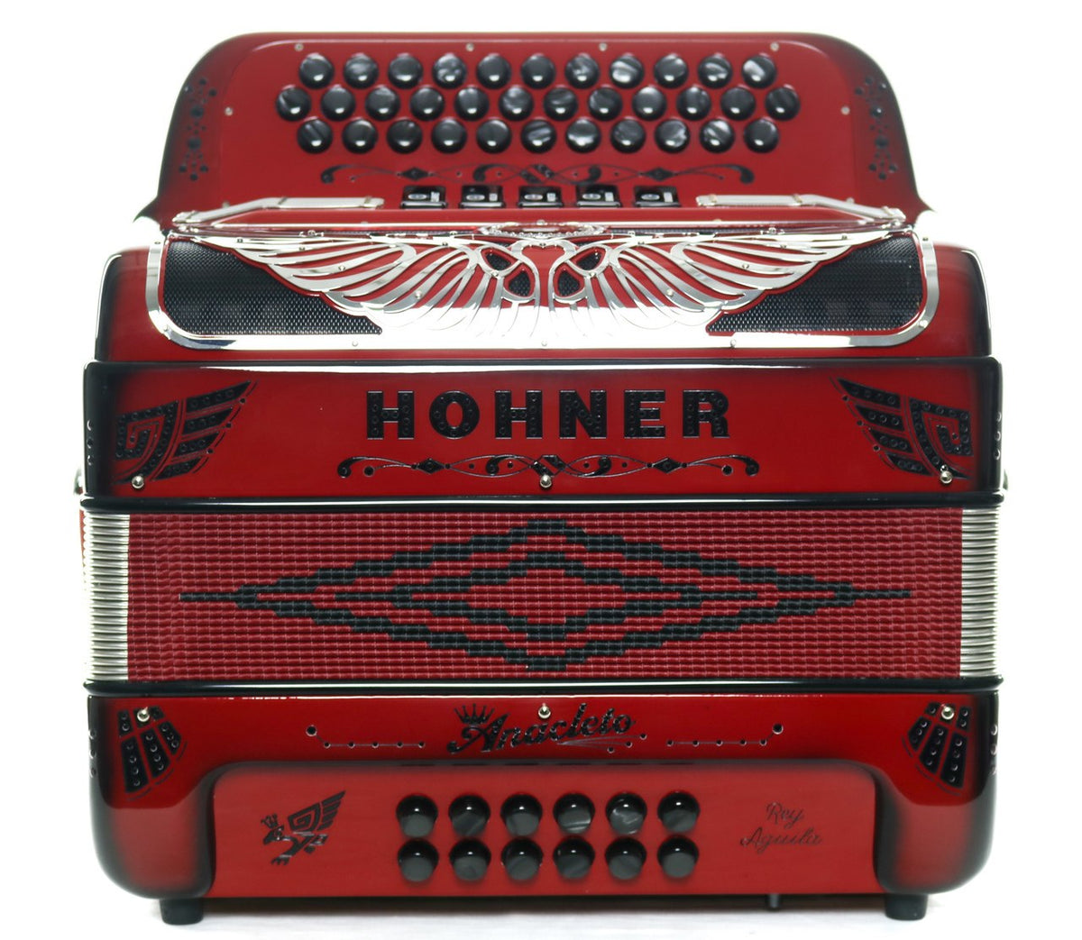 Hohner Anacleto Rey Aguila 5S Accordion Ruby Red — Alamo Music Center
