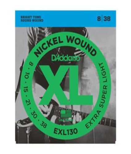 D'addario EXL130 Nickel Wound, Extra-Super Light, 8-38 Electric Strings