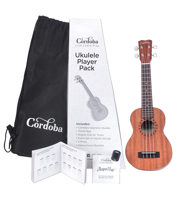 Pre-Owned Cordoba Protege Ukulele Players Soprano Pack w/ Travel Bag