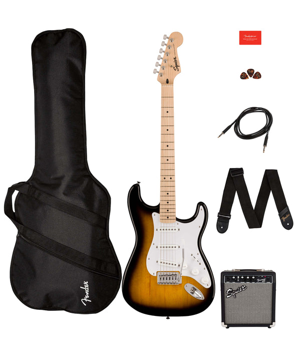 Squier by Fender Sonic Stratocaster Electric Guitar Pack - 2-Color Sunburst