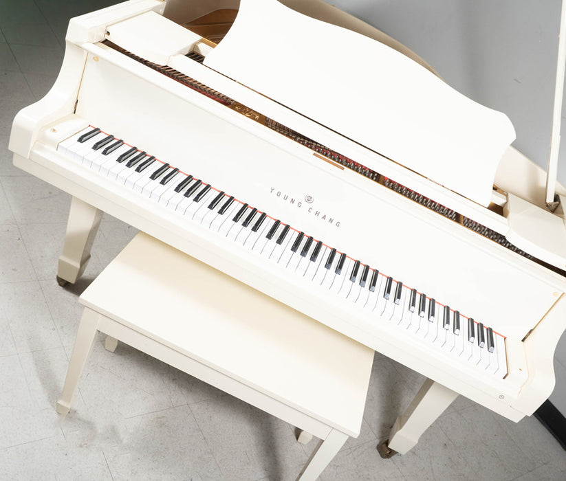 1987 Young Chang G157 Grand Piano in White | Serial No. G026634 | Used