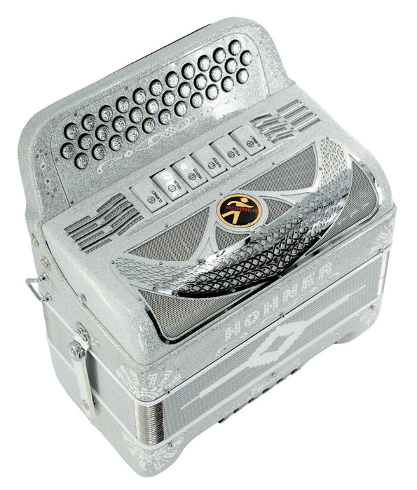 Hohner Rey Aguila Accordion - Silver Metallic | New