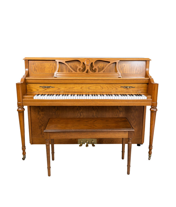 Kawai 606 Console Upright Piano (2001) | Satin Oak | Serial No. A101983 | Used
