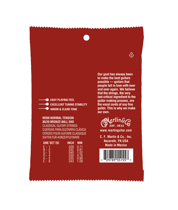 Martin Classical 260 Nylon Guitar Strings - Normal Tension | New