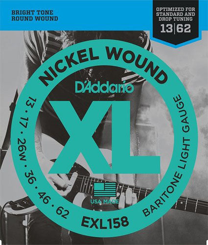D'addario EXL158 Nickel Wound, Baritone Light, 13-62 Electric Strings