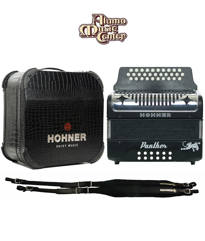 Accordions Hohner Hohner Panther GCF Accordion Bundle w/ Case