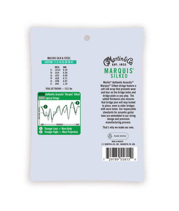 Martin Authentic Acoustic Marquis Silk & Steel Strings (11.5-47 ) | New