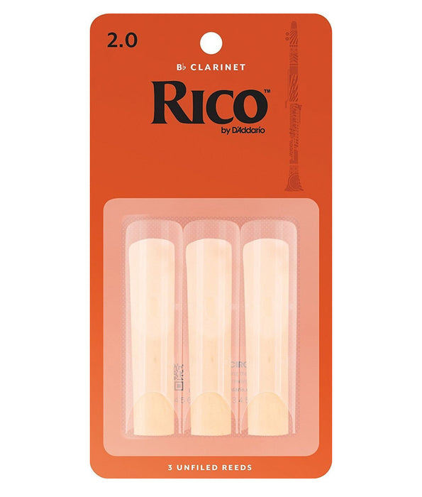 Rico by D'Addario RCA0320 Bb Clarinet Reeds, 2.0 Strength - 3 pack