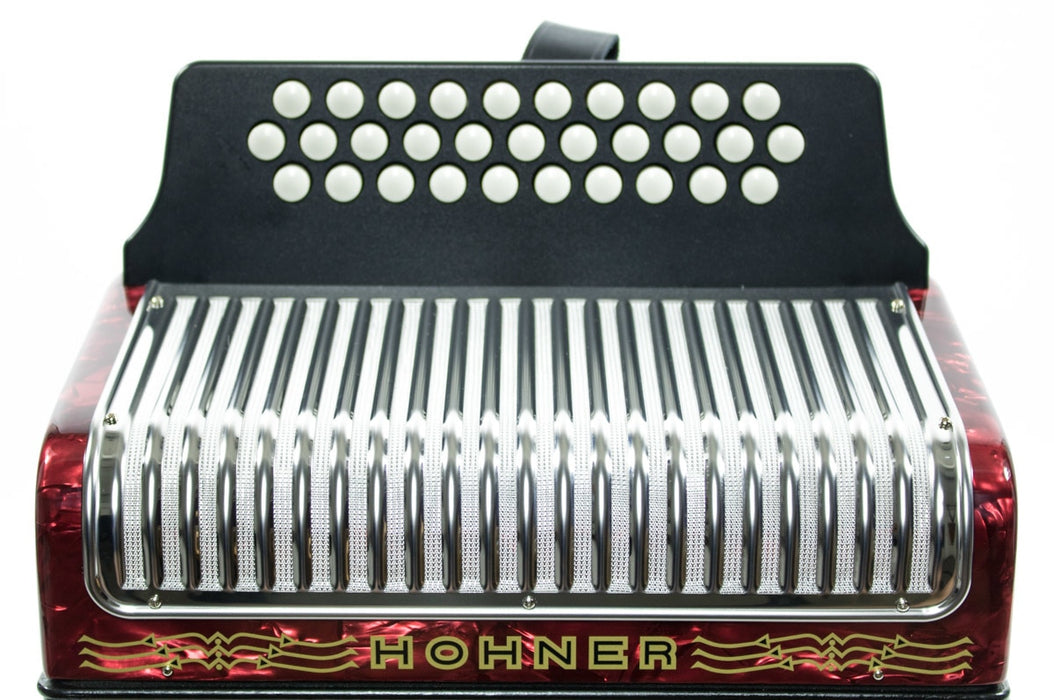 Hohner Corona II 3500 FBbEb Button Accordion - Red