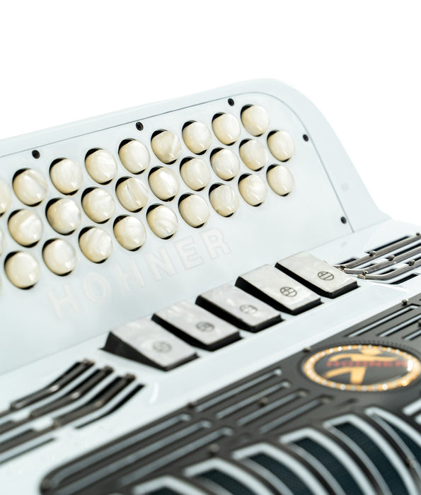 Hohner Anacleto WH-II White Hawk II 5-Switch EAD Accordion - Matte White | New