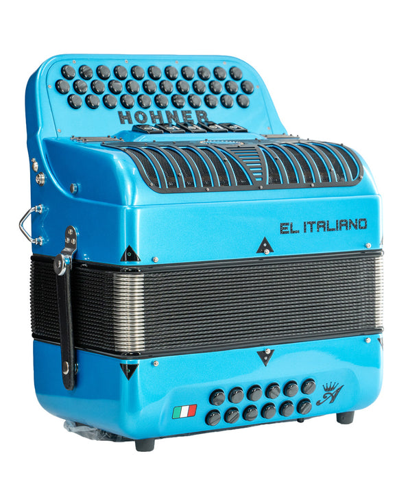 Hohner Anacleto El Italiano III 5 Switch FBbEB Compact Accordion - Blue