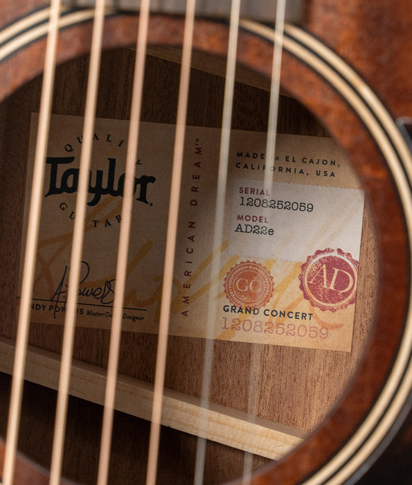 Pre-Owned Taylor American Dream Grand Concert A/E Mahogany/ Sapele-Natural Acoustic Guitar