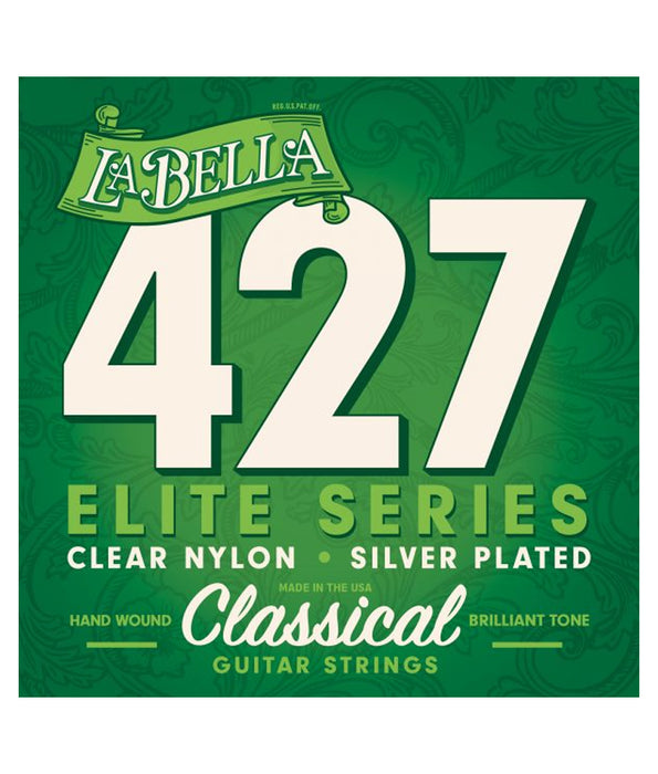 La Bella 427 Elite Series Clear Nylon/Silver Plated Wound Classical Guitar Strings